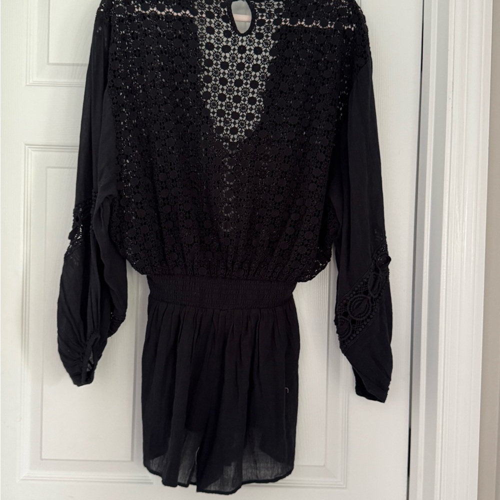Ramy Brook NWOT Black crochet Cover-Up Dress - Picture 3 of 5